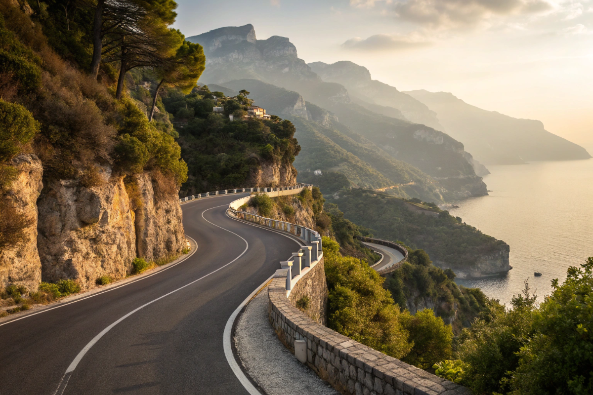 Strada panoramica della Costiera Amalfitana verso Maiori